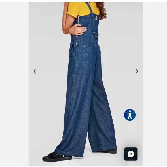 GSTAR RAW Uniform of the Free women's denim overalls jumpsuit L - Picture 5 of 7